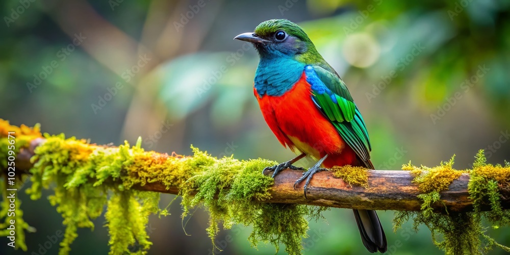 Colorful Chil Bird perched on a branch in a lush green forest, showcasing nature's beauty and vibrant wildlife Colorful Chil Bird perched on a branch in a lush green forest, showcasing nature's beauty and vibrant wildlife