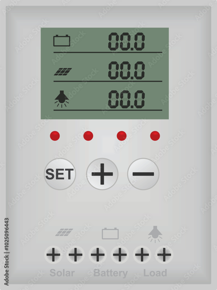 Solar controller display. vector illustration Solar controller display. vector illustration