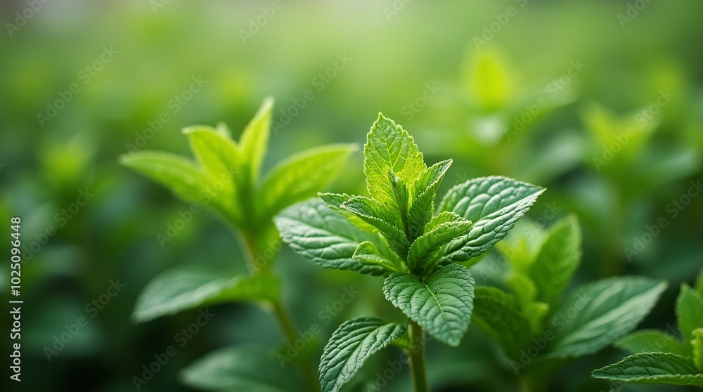 Fresh organic mint in the garden. Fresh organic mint in the garden.