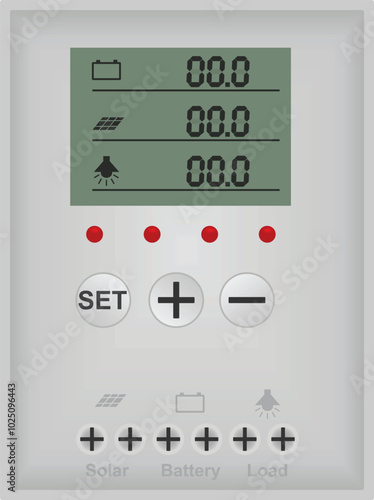 Solar controller display. vector illustration