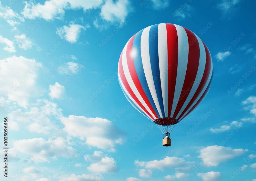 Obraz premium Colorful Hot Air Balloon in a Bright Sky