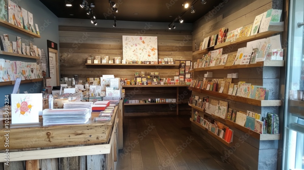 A Store Display Featuring Handmade Art Cards and Gifts A Store Display Featuring Handmade Art Cards and Gifts