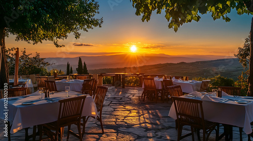 Outdoor restaurant tables 