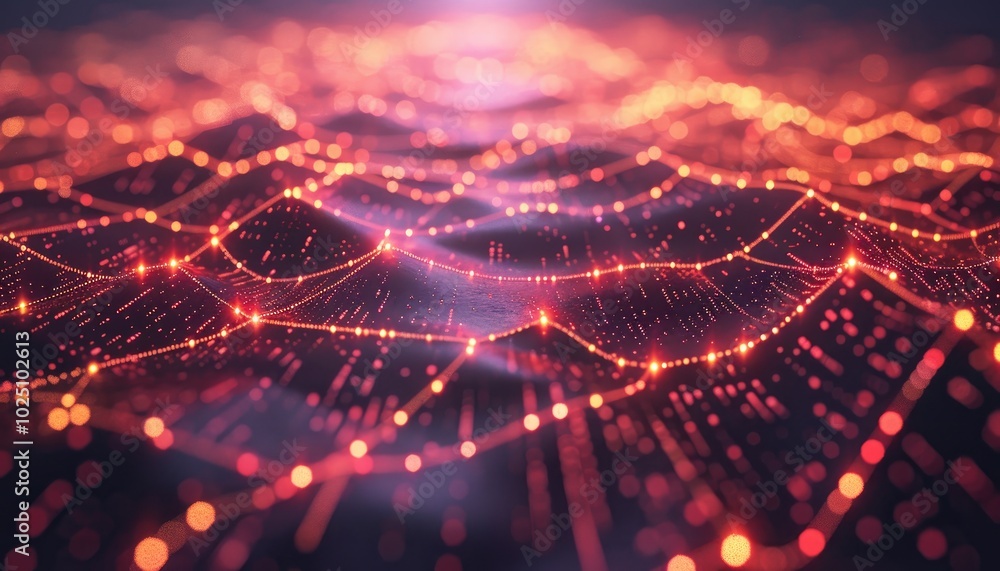 Abstract Red and Orange Bokeh Lights on a Wavy Surface Abstract Red and Orange Bokeh Lights on a Wavy Surface
