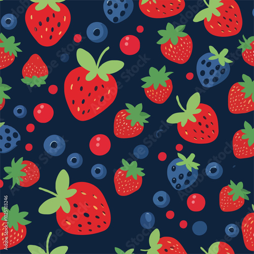 seamless pattern of strawberries