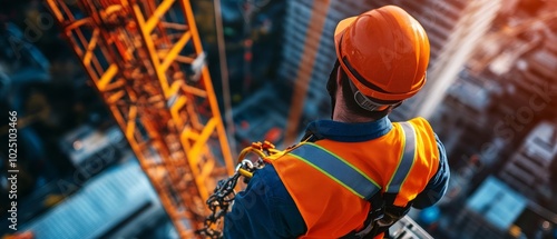 High Altitude Photography of Construction Worker