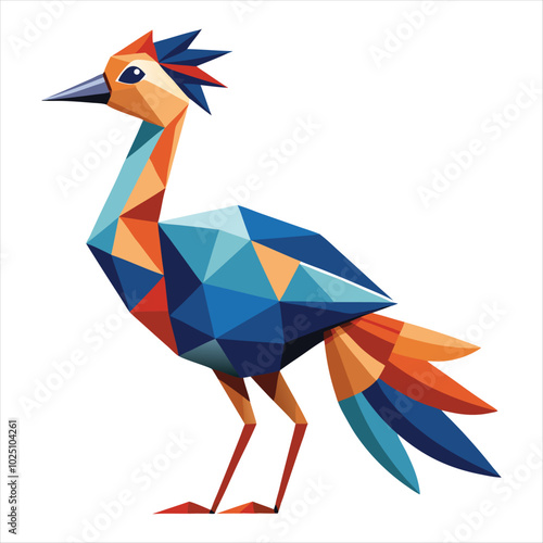 Low poly traditional vector birds 