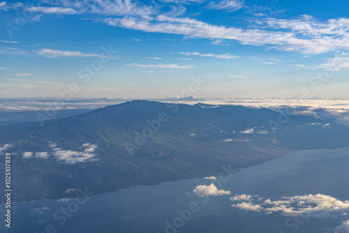 Photos of Maui taken from an airplane, aerial photography. Haleakalā / East Maui Volcano