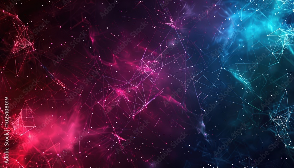 Abstract Digital Network with Pink and Blue Connections Abstract Digital Network with Pink and Blue Connections