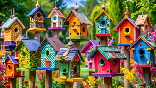 Creative and Colorful Birdhouse Paint Designs for Garden Decor and Nature Enthusiasts' Inspiration