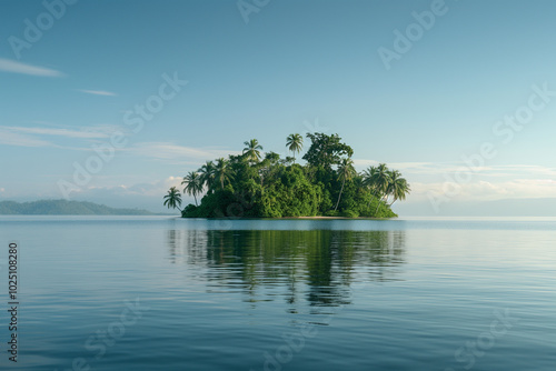 Private island with white sand beaches and lush tropical greenery