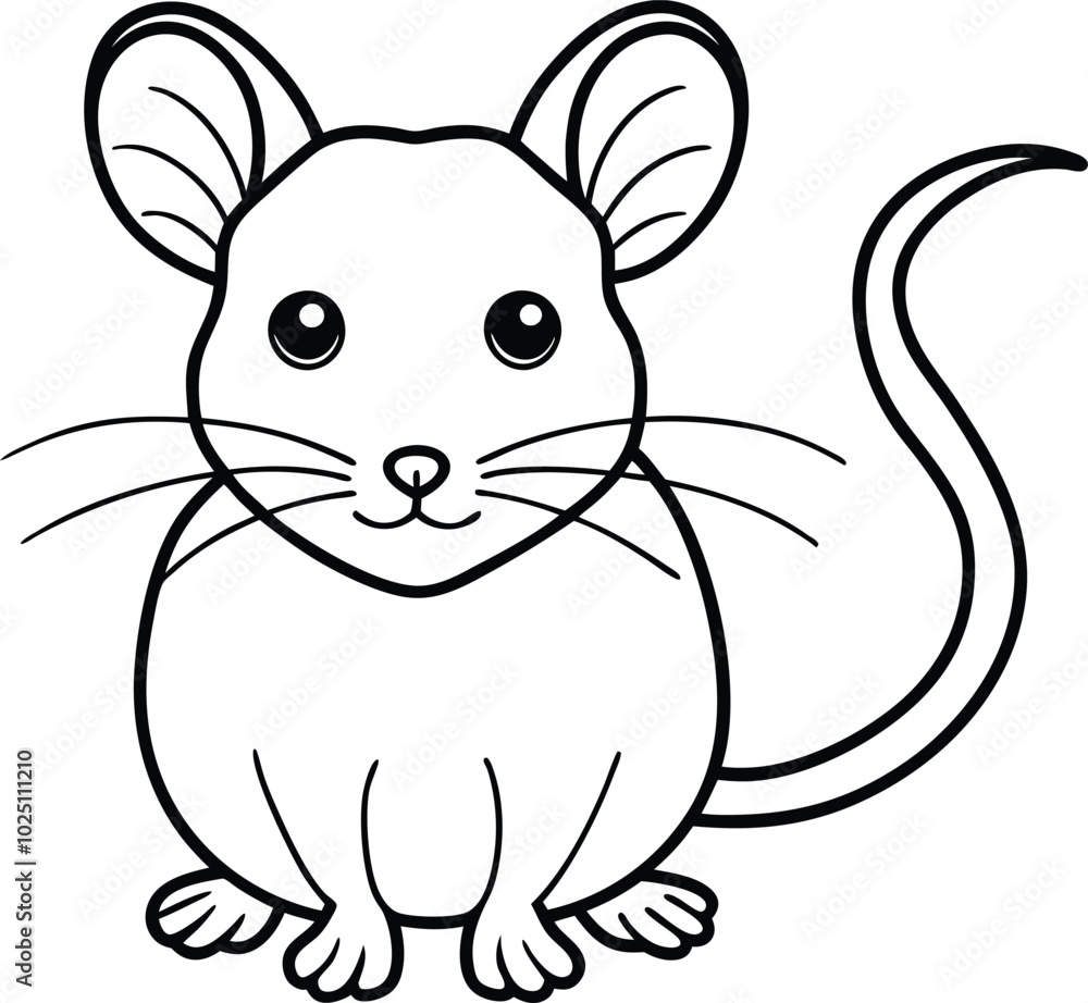 A cute Mouse outline vector and line art illustration design. Line art of rat cartoon vector. Black and white drawn. A cute Mouse outline vector and line art illustration design. Line art of rat cartoon vector. Black and white drawn.