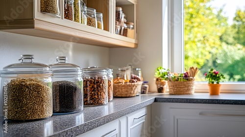 55. A clean and organized kitchen with natural pest deterrents on the counter photo