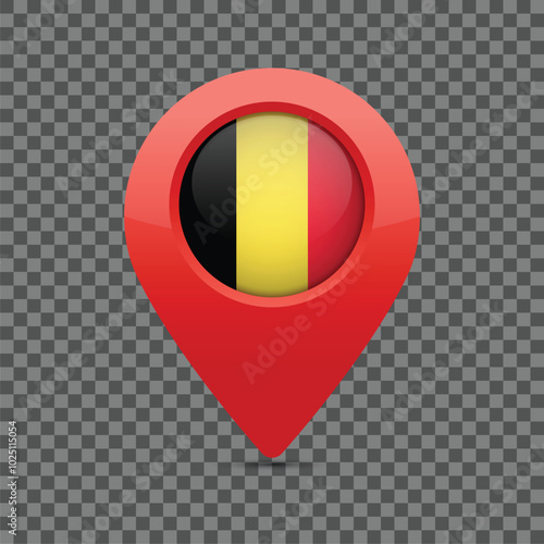 Free Download Belgian flag pin for maps and navigation systems to mark current location. User Interface icon design. Vector illustration.	
 - GFXLoad