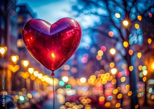 Cute Valentine's Day Card with Watercolor Heart Balloon for Romantic Gifts and Celebrations of Love