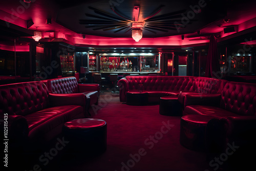 photo of a empty strip club, strip club interior photo