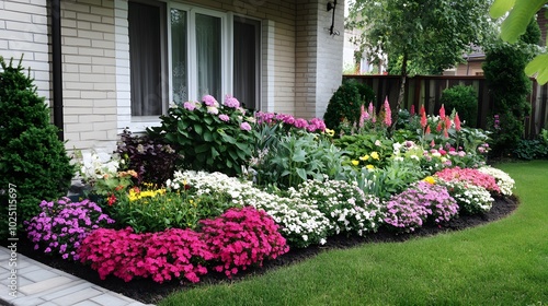 78. A charming front garden with natural barriers against pests