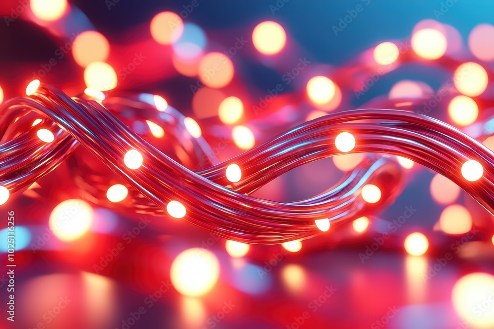 Colorful glowing string lights intertwined on a vibrant background, perfect for festive decoration or creative lighting. Colorful glowing string lights intertwined on a vibrant background, perfect for festive decoration or creative lighting.