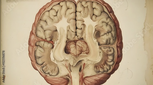 3. An anatomical diagram of the human brain showcasing different regions photo