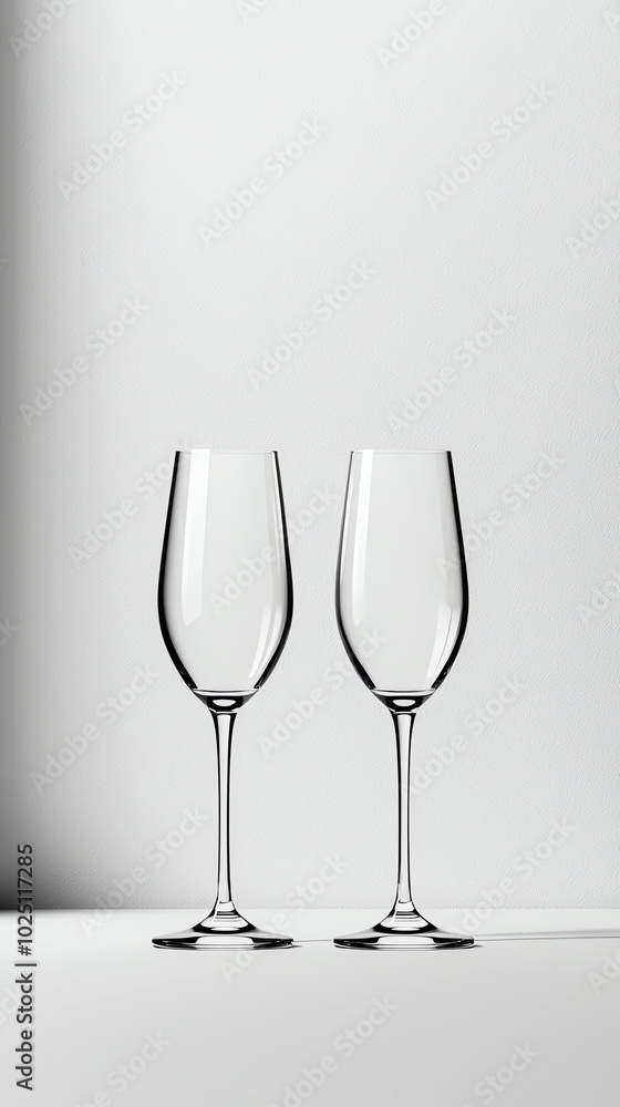 Elegant wine glasses, white isolate background Elegant wine glasses, white isolate background