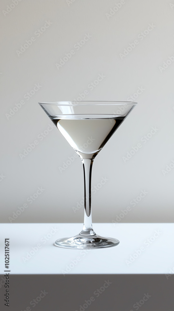 Glass of clear cocktail on a white background Glass of clear cocktail on a white background