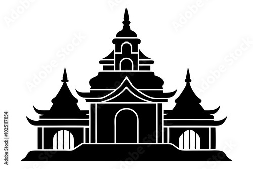 Temple Silhouettes | vector silhouette illustration on white background