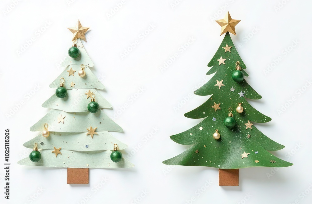 Eco-friendly Christmas tree made from branches and decorated with red and gold ornaments