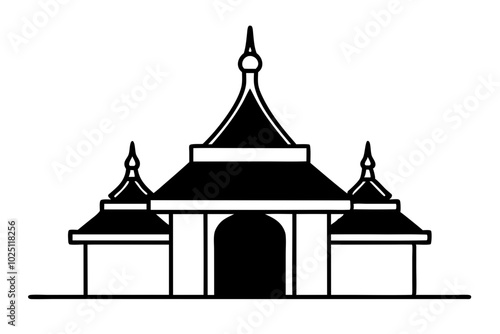 Temple Silhouettes | vector silhouette illustration on white background