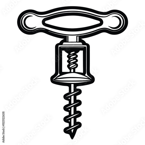 Corkscrew silhouette vector logo design sample concept illustration