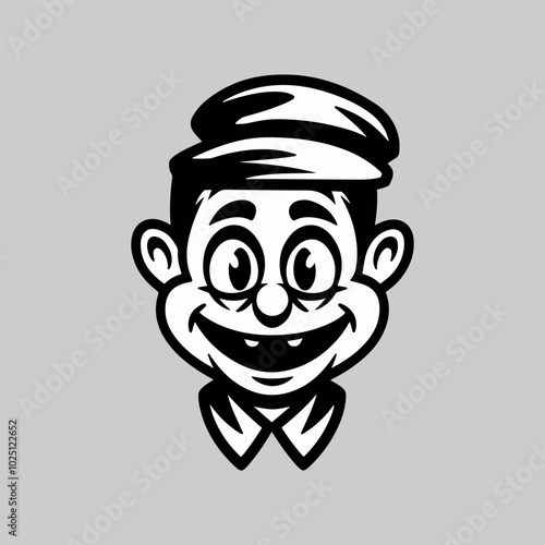 retro cartoon mascot character with a funny face 16