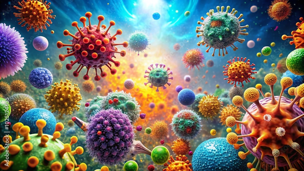Detailed Immune System Illustration for Educational Purposes, Showcasing Cells, Antibodies, and Defense Mechanisms in Detailed Immune System Illustration for Educational Purposes, Showcasing Cells, Antibodies, and Defense Mechanisms in