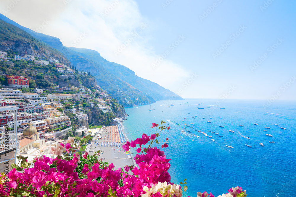 Fototapeta premium beach of Positano - famous old italian resort, Italy