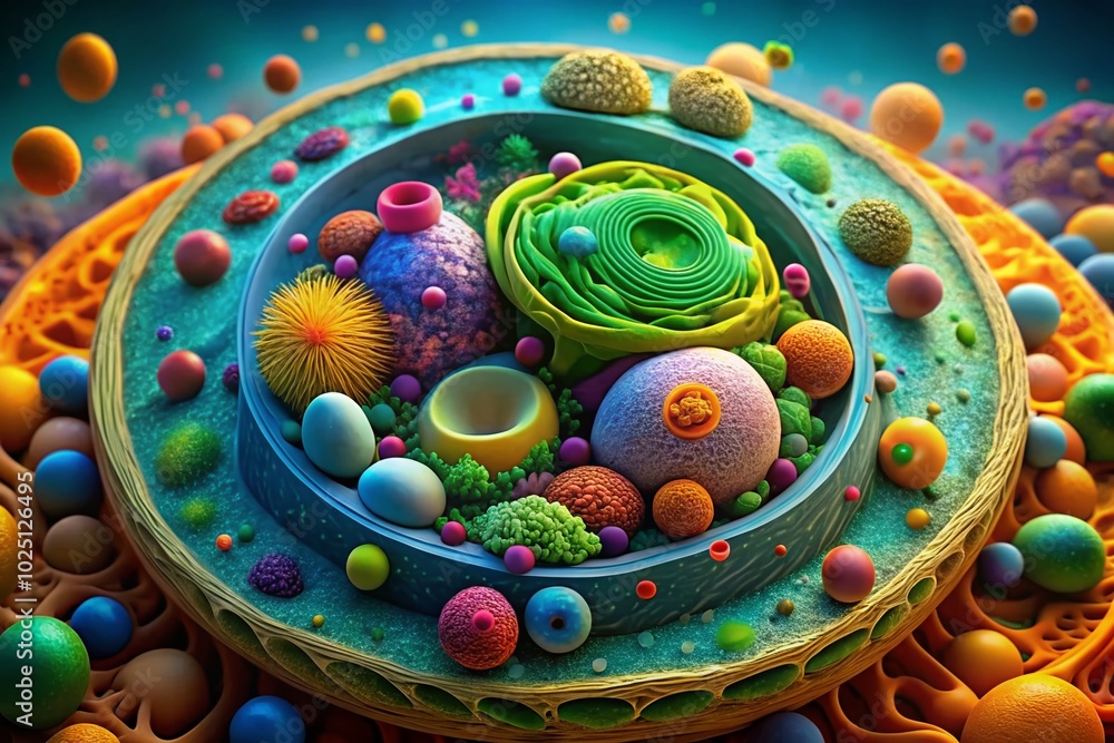 Detailed View of Animal Cell Structure Under Electron Microscope for Scientific Study and Educational Purposes Detailed View of Animal Cell Structure Under Electron Microscope for Scientific Study and Educational Purposes