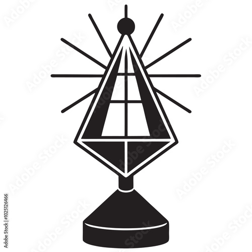 A satellite radiometer icon silhouette vector  illustration on white background.	 photo