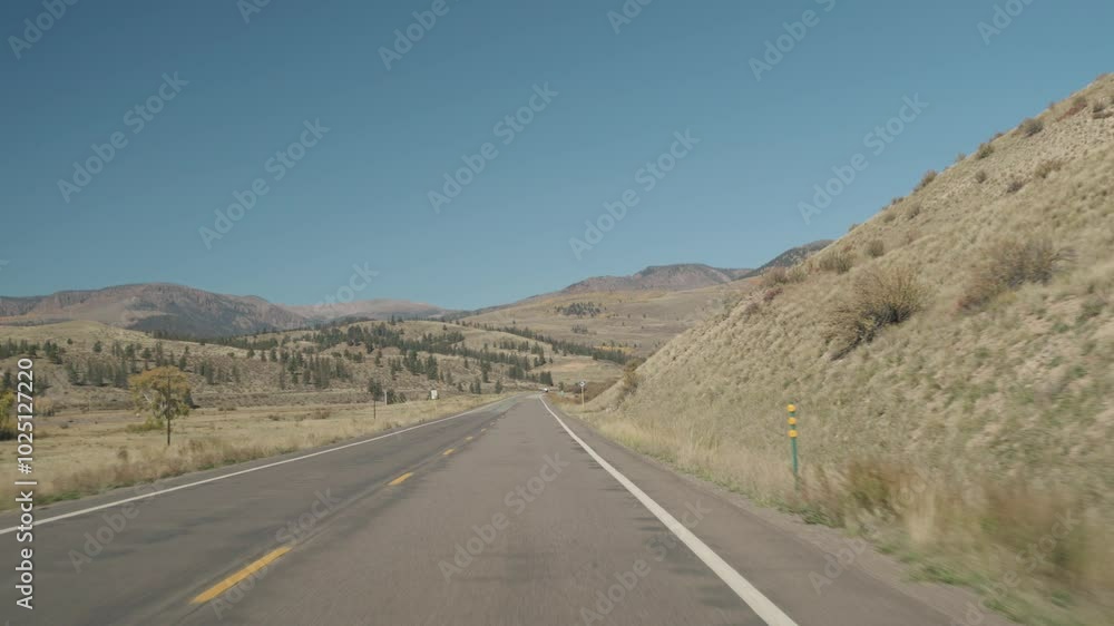 POV Driving Car to North Clear Creek Falls near Creede and Lake City, Colorado During Fall Season POV Driving Car to North Clear Creek Falls near Creede and Lake City, Colorado During Fall Season