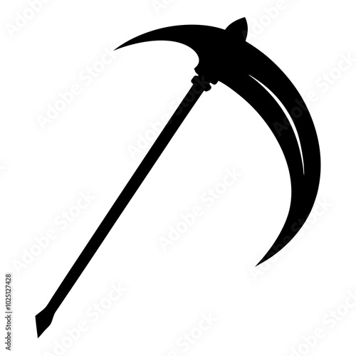 Scythe Silhouette vector illustration