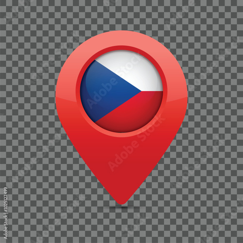 Free Download National pride of Czech Republic. Pinned flag of Republic of Czech. Vector illustration.	
 - GFXLoad