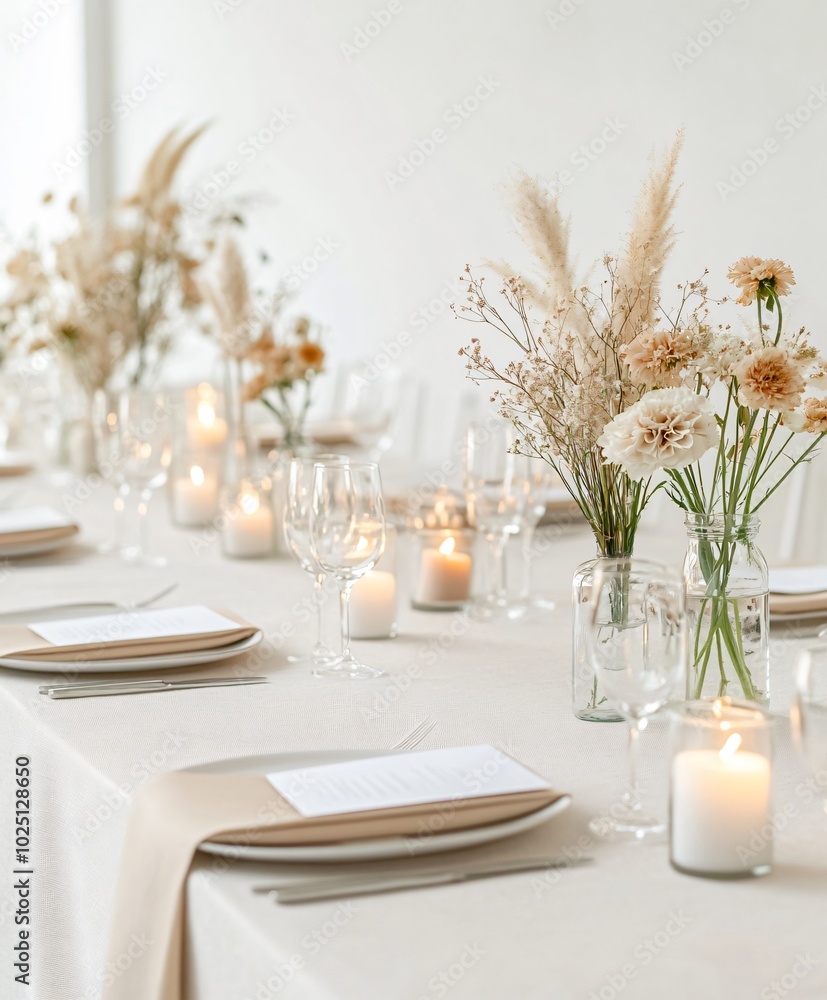 wedding table setting with candles wedding table setting with candles