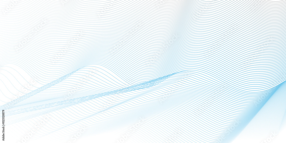 Fototapeta premium Vector wave digital white, blue blend futuristic technology flow tech transparent line stripe energy connection web music and sound, beautiful dynamic smooth space texture background.