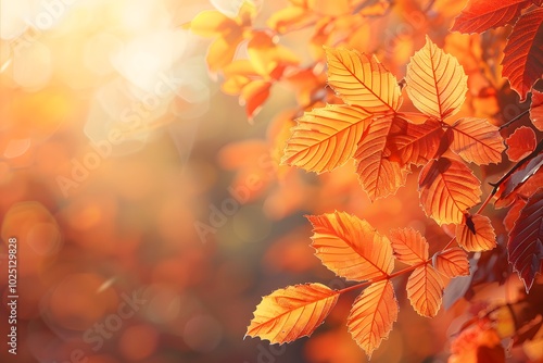 Vibrant Autumn Leaves Glowing in the Sunlight