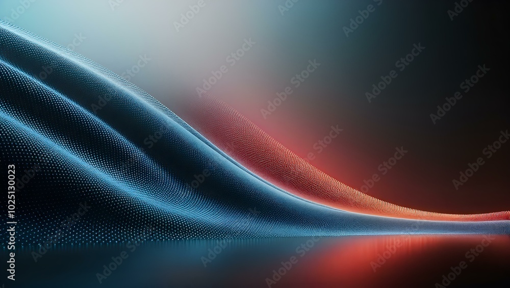 3D visualization of a blue, wavy surface. 3D visualization of a blue, wavy surface.