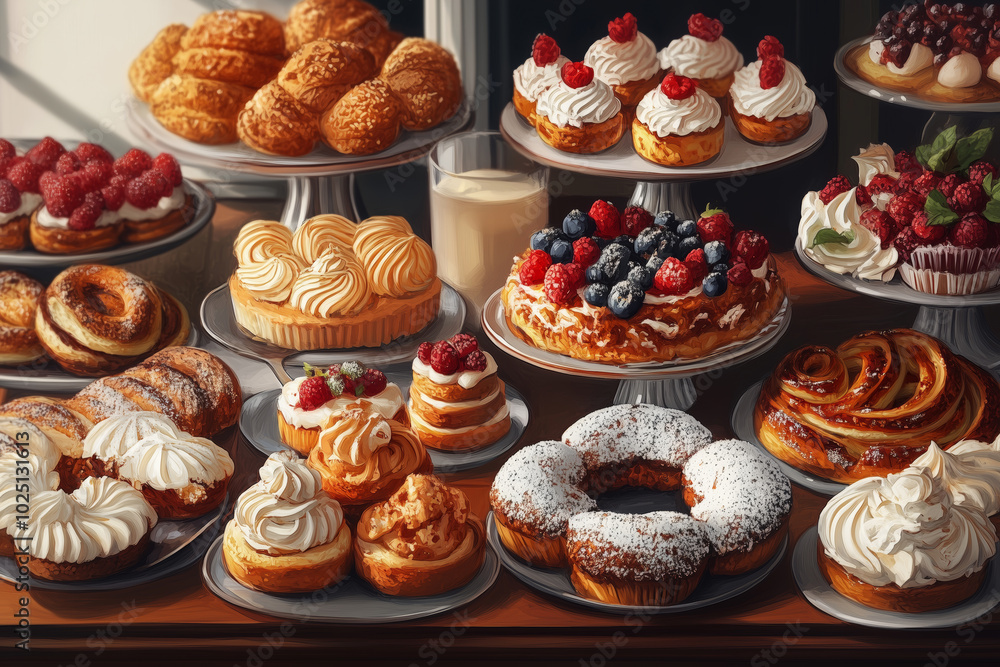 Delightful display of Swedish pastries during a sunny afternoon gathering Delightful display of Swedish pastries during a sunny afternoon gathering
