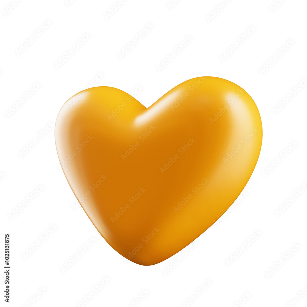 golden heart 3D isolated on white background golden heart 3D isolated on white background