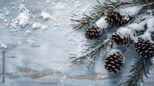 The Snowy Pine Cone Scene