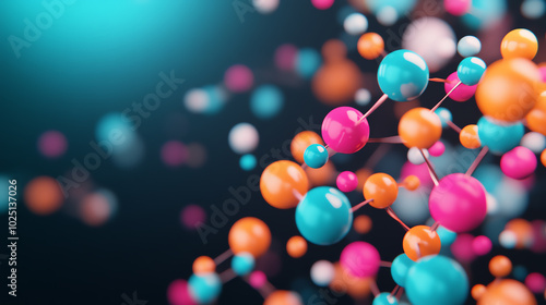 Colorful molecular structures against a dark background, showcasing the beauty of chemistry and molecular design in a captivating manner.