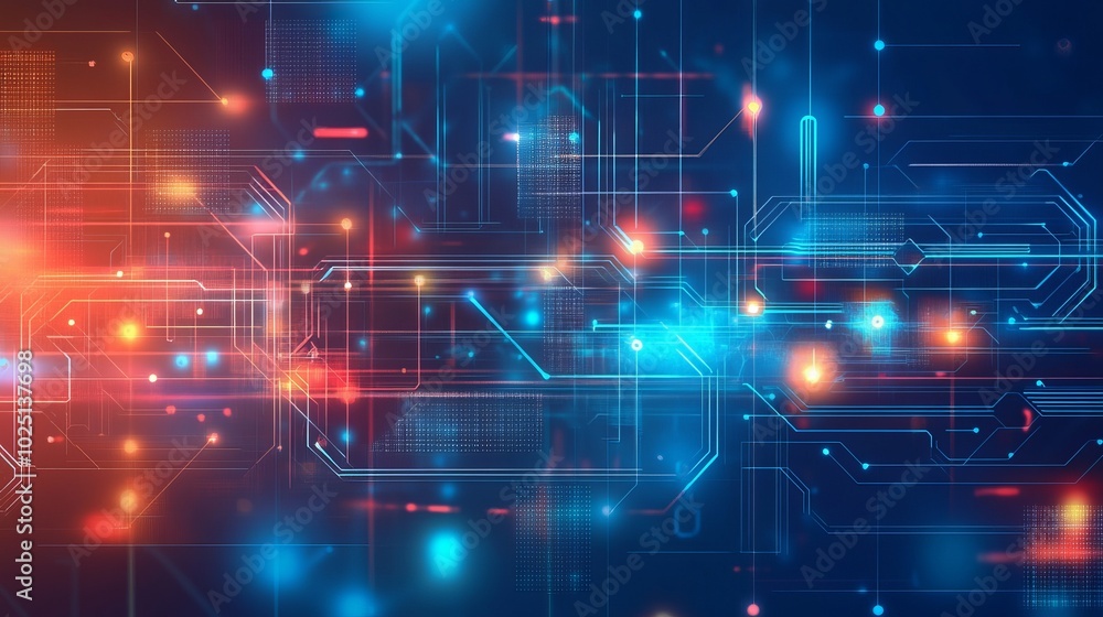 Digital Abstract Technology Background: A 2D Illustration Showcasing Modern Design Elements and Innovative Concepts in a Vibrant and Creative Format Digital Abstract Technology Background: A 2D Illustration Showcasing Modern Design Elements and Innovative Concepts in a Vibrant and Creative Format