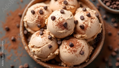 Chocolate Ice Cream with Cocoa Powder and Chocolate Chips (Australian Cuisine)