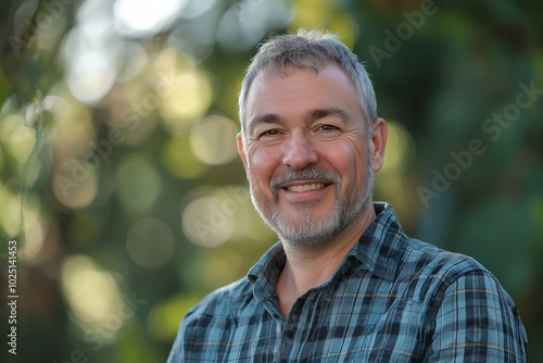 Relaxed Attractive Smiling Middle-aged Man