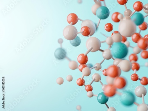 Vivid 3D rendering of chemical bonds forming a new drug compound, Chemical Bonding, Drug Discovery photo