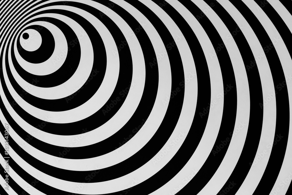 Fototapeta premium Optical illusion horizontal background. Abstract curves, geometric effect.